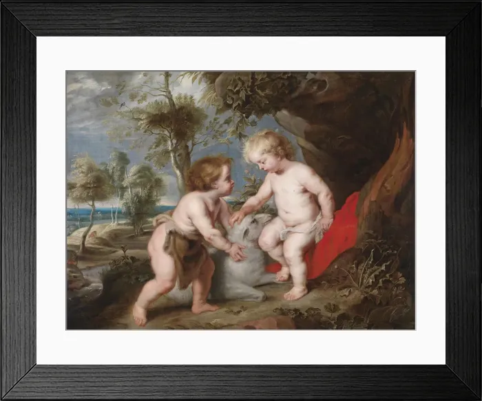 Framed Print : Christ and John the Baptist as Children. Artist: Rubens, Pieter Paul (1577-1640) Framed Print : Christ and John the Baptist as Children. Artist: Rubens, Pieter Paul (1577-1640)