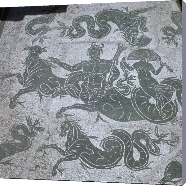Roman floor mosaic showing Neptune, 3rd century