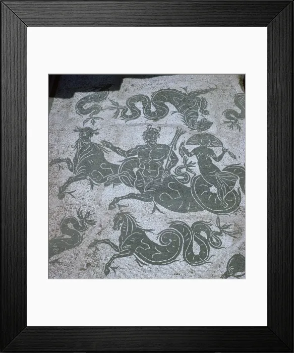 Framed Print : Roman floor mosaic showing Neptune, 3rd century Framed Print : Roman floor mosaic showing Neptune, 3rd century