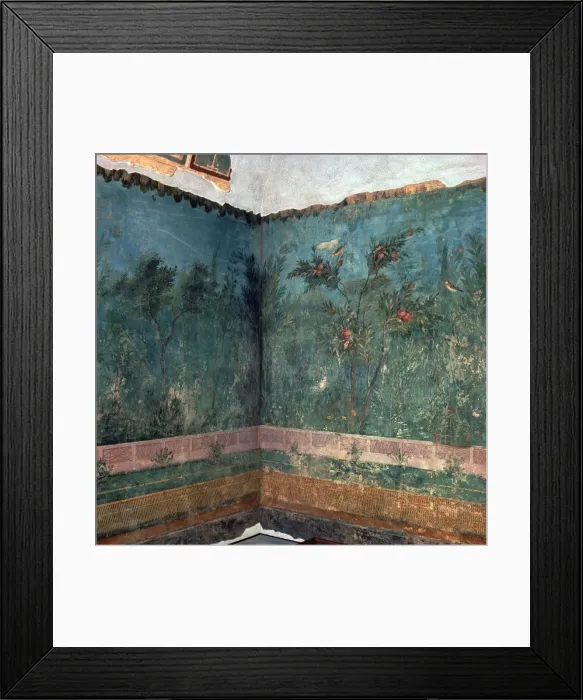 Framed Print : Painted room from Livias villa, 1st century BC Framed Print : Painted room from Livias villa, 1st century BC