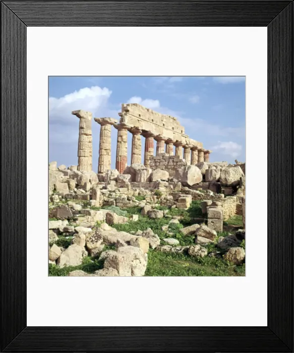 Framed Print : Temple C at Selinunte in Sicily, 6th century Framed Print : Temple C at Selinunte in Sicily, 6th century