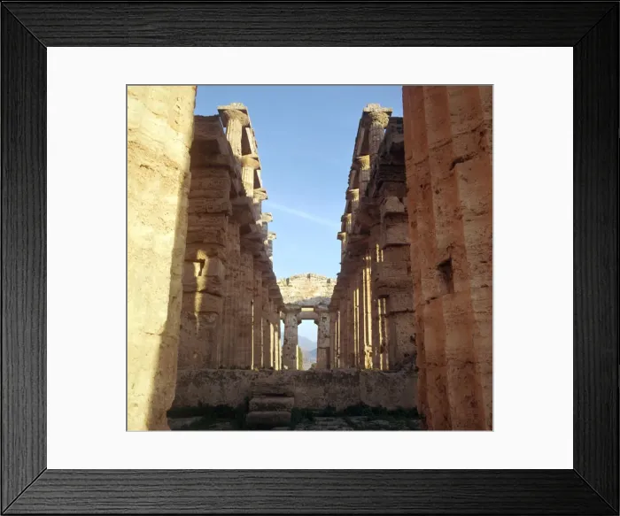 Framed Print : Interior of the Greek so-called temple of Neptune in Paestum, 5th century Framed Print : Interior of the Greek so-called temple of Neptune in Paestum, 5th century
