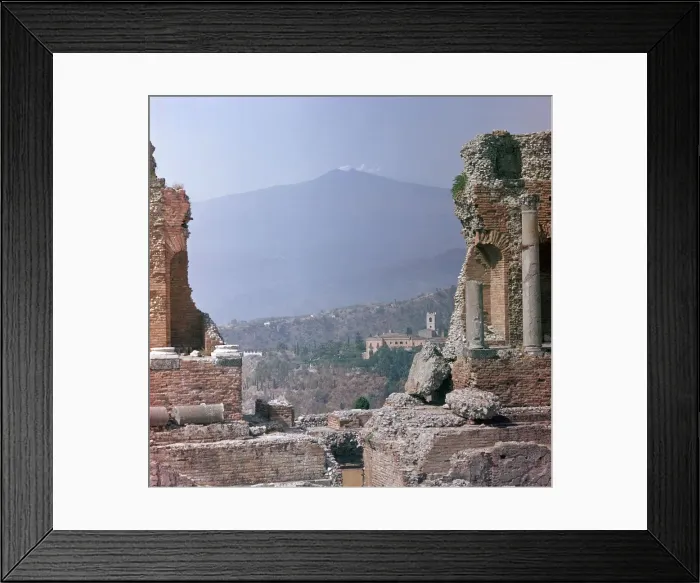 Framed Print : Ancient Greek theatre in Sicily, 1st century Framed Print : Ancient Greek theatre in Sicily, 1st century