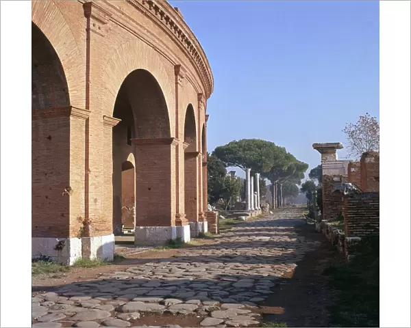 A street in the Roman port of Ostia, 1st century