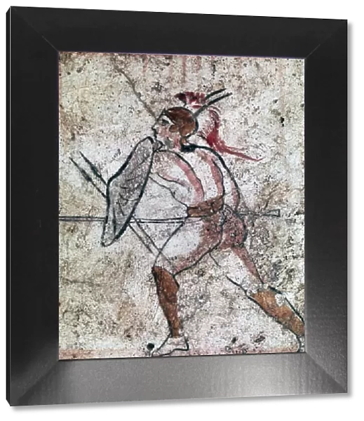 Lucanian wall-painting of a warrior, 4th century