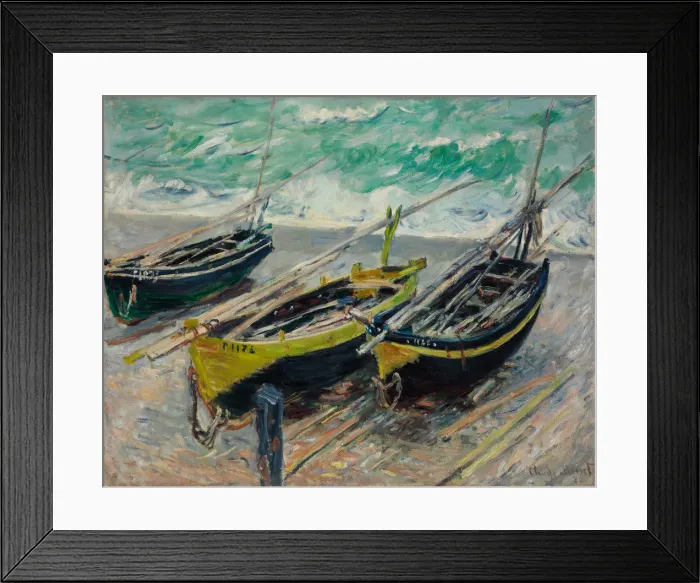 Framed Print : Three Fishing Boats, 1886. Artist: Monet, Claude (1840-1926) Framed Print : Three Fishing Boats, 1886. Artist: Monet, Claude (1840-1926)