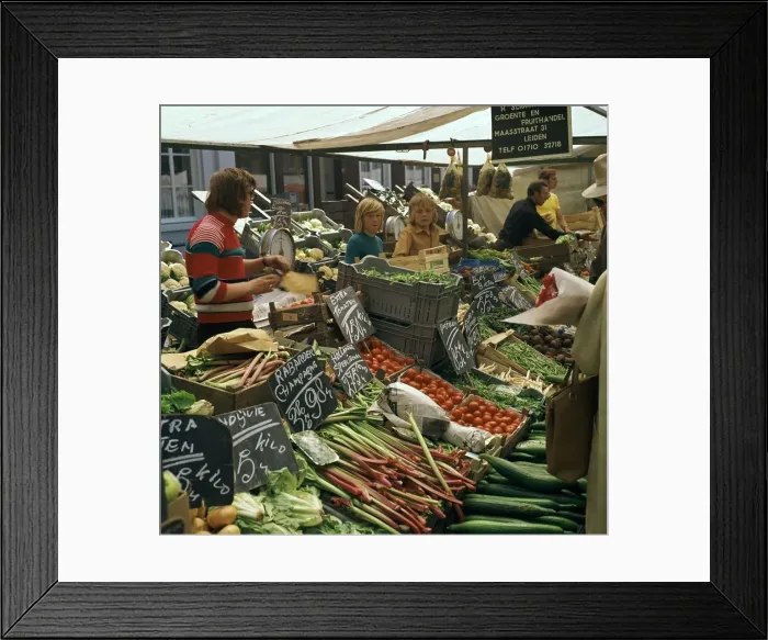 Framed Print : Saturday morning market in Leiden. Artist: CM Dixon Framed Print : Saturday morning market in Leiden. Artist: CM Dixon