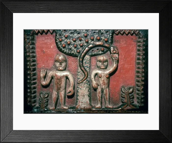 Framed Print : Depiction of the temptation of Adam and Eve Framed Print : Depiction of the temptation of Adam and Eve