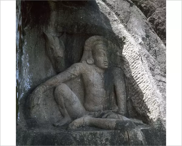 Sri Lankan carving of Anuradhapura Parjanya and his horse Agni, 6th century