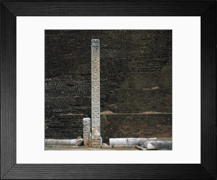 Framed Print : A stele in front of the Dakhina Stupa, 2nd century Framed Print : A stele in front of the Dakhina Stupa, 2nd century