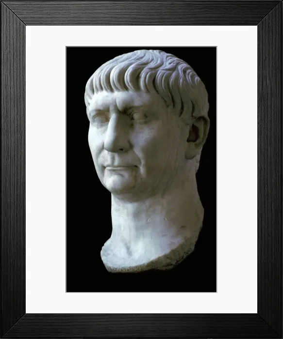 Framed Print : Head of the Roman emperor Trajan, 1st century Framed Print : Head of the Roman emperor Trajan, 1st century