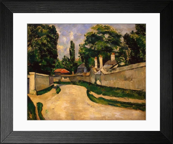 Framed Print : Houses Along a Road, ca 1881. Artist: Cezanne, Paul (1839-1906)