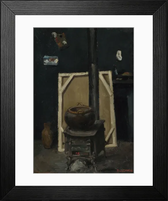 Framed Print : The Stove in the Studio, ca 1865. Artist: Cezanne, Paul (1839-1906)