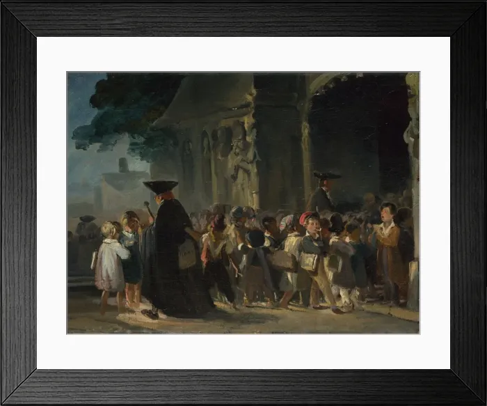 Framed Print : Children at a Church Door, Between 1817 and 1845. Artist: Charlet, Nicolas-Toussaint (1792-1845)