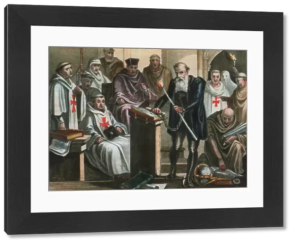 Galileo Galilei before the Holy Office. Artist: Chereau, Albert (19th century)