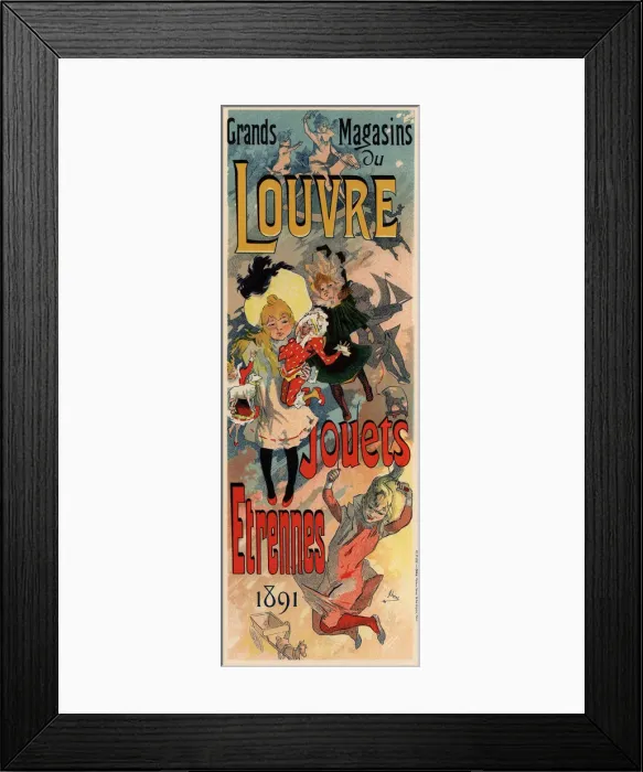 Framed Print : Magasins du Louvre (Poster), 1890. Artist: Cheret, Jules (1836-1932) Framed Print : Magasins du Louvre (Poster), 1890. Artist: Cheret, Jules (1836-1932)