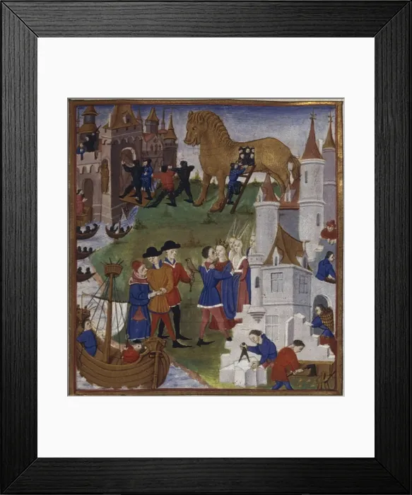 Framed Print : Illustration for the Epic The Aeneid by Virgil, 1450-1499. Artist: Coetivy Master (active c. 1450-1485) Framed Print : Illustration for the Epic The Aeneid by Virgil, 1450-1499. Artist: Coetivy Master (active c. 1450-1485)