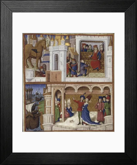 Framed Print : Illustration for the Epic The Aeneid by Virgil, 1450-1499. Artist: Coetivy Master (active c. 1450-1485) Framed Print : Illustration for the Epic The Aeneid by Virgil, 1450-1499. Artist: Coetivy Master (active c. 1450-1485)