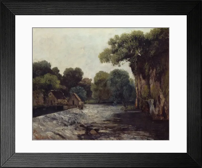 Framed Print : The Weir at the Mill, 1866. Artist: Courbet, Gustave (1819-1877) Framed Print : The Weir at the Mill, 1866. Artist: Courbet, Gustave (1819-1877)