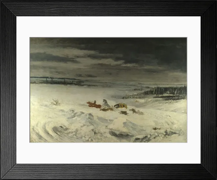 Framed Print : The Diligence in the Snow, 1860. Artist: Courbet, Gustave (1819-1877) Framed Print : The Diligence in the Snow, 1860. Artist: Courbet, Gustave (1819-1877)
