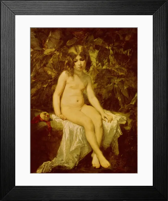 Framed Print : Little Bather, 1849. Artist: Couture, Thomas (1815-1879) Framed Print : Little Bather, 1849. Artist: Couture, Thomas (1815-1879)