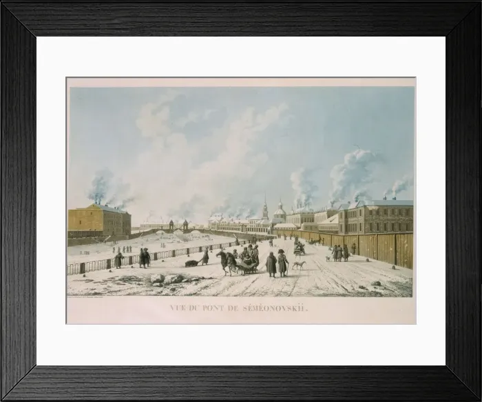 Framed Print : The Semyonovsky Bridge in Saint Petersburg, 1813. Artist: Damam-Demartrait, Michel Francois (1763-1827) Framed Print : The Semyonovsky Bridge in Saint Petersburg, 1813. Artist: Damam-Demartrait, Michel Francois (1763-1827)