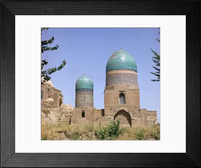 Framed Print : Tombs of Timurs nurse and her daughter in Shah-I Zindah, 14th century Framed Print : Tombs of Timurs nurse and her daughter in Shah-I Zindah, 14th century