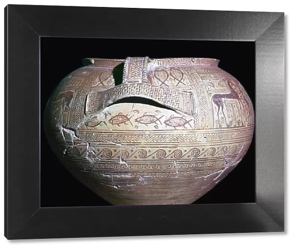 Geometric period Greek pot, 8th century BC