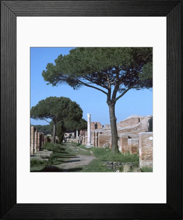 Framed Print : Street and buildings in the Roman town of Ostia, 2nd century Framed Print : Street and buildings in the Roman town of Ostia, 2nd century