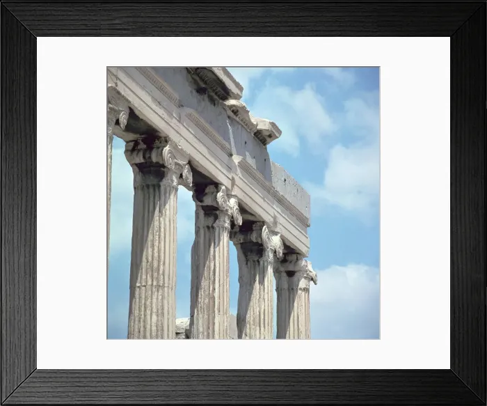 Framed Print : Ionic capitals of the Erechtheion, 5th century BC Framed Print : Ionic capitals of the Erechtheion, 5th century BC