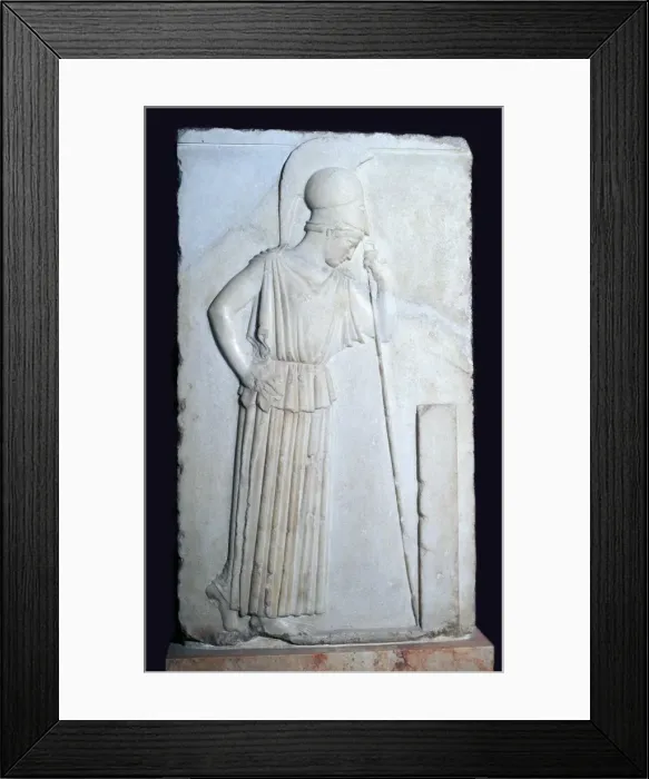 Framed Print : Greek relief of Mourning Athena, 5th century BC Framed Print : Greek relief of Mourning Athena, 5th century BC