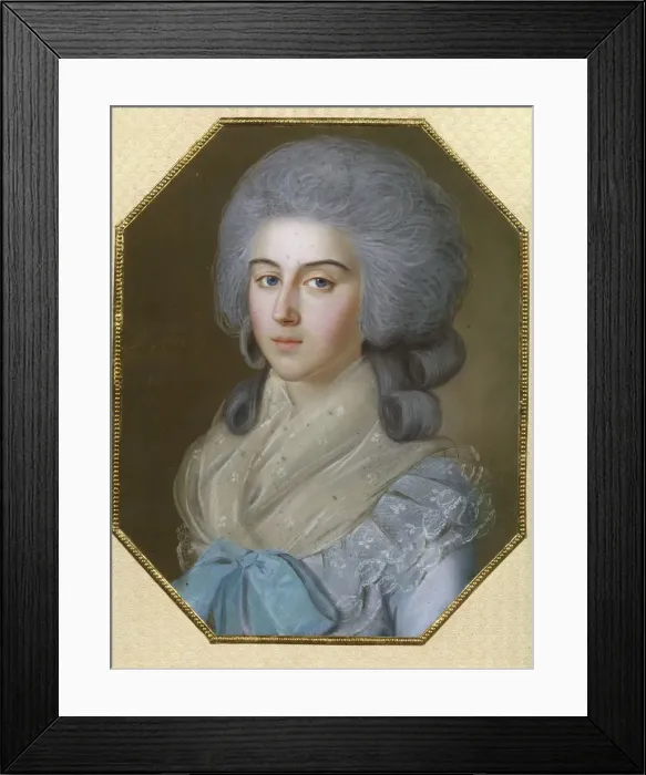 Framed Print : Portrait of Countess Anna Alexandrovna Golitsyna, Baroness Stroganova (1739-1816), 1786. Artist: Bardou, Johann (active 1775-1788) Framed Print : Portrait of Countess Anna Alexandrovna Golitsyna, Baroness Stroganova (1739-1816), 1786. Artist: Bardou, Johann (active 1775-1788)