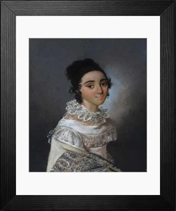 Framed Print : Portrait of Yekaterina Emmanuilovna Abamelik-Lazareva (1806-1880), nee Manuk-Bey, 1820. Artist: Bardou, Karl Wilhelm (1750s-after 1842) Framed Print : Portrait of Yekaterina Emmanuilovna Abamelik-Lazareva (1806-1880), nee Manuk-Bey, 1820. Artist: Bardou, Karl Wilhelm (1750s-after 1842)