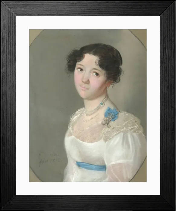 Framed Print : Portrait of Countess Agrafena Yuryevna Obolenskaya (1789-1829), nee Neledinskaya-Meletskaya, 1812. Artist: Bardou, Karl Wilhelm (1750s-after 1842) Framed Print : Portrait of Countess Agrafena Yuryevna Obolenskaya (1789-1829), nee Neledinskaya-Meletskaya, 1812. Artist: Bardou, Karl Wilhelm (1750s-after 1842)