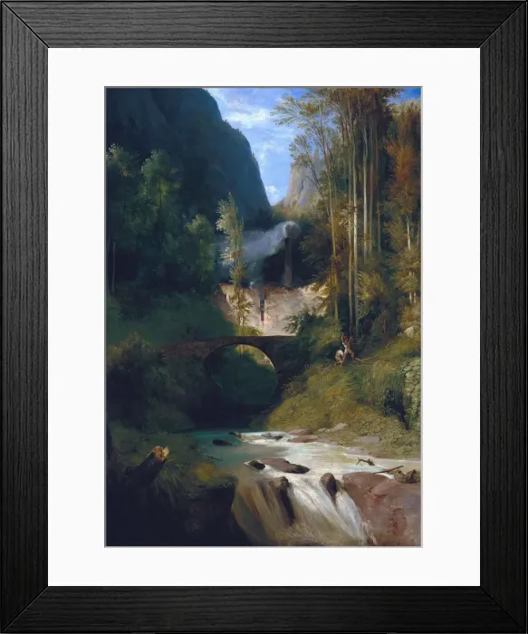 Framed Print : Gorge near Amalfi, 1831. Artist: Blechen, Carl (1798-1840) Framed Print : Gorge near Amalfi, 1831. Artist: Blechen, Carl (1798-1840)