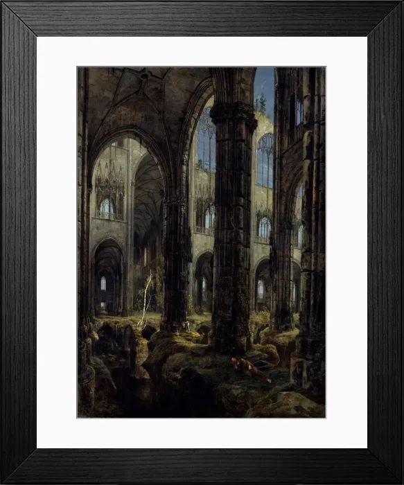 Framed Print : Gothic Church Ruins, 1826. Artist: Blechen, Carl (1798-1840)