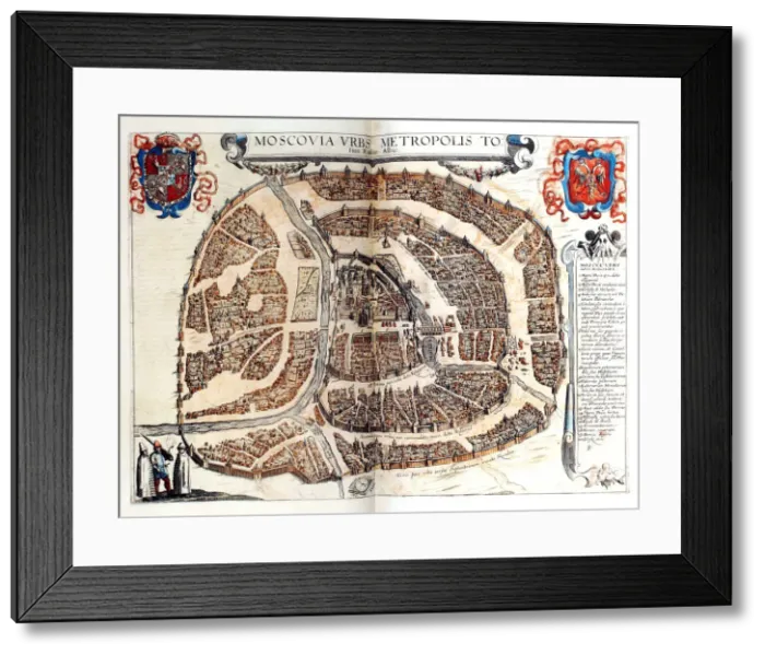 Framed Print : Map of Moscow, 1572. Artist: Braun, Georg (1541-1622) Framed Print : Map of Moscow, 1572. Artist: Braun, Georg (1541-1622)