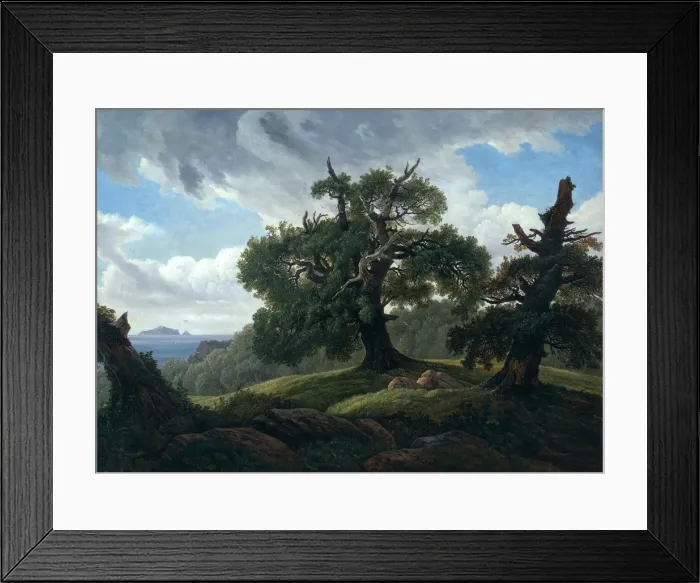 Framed Print : Memory of a Wooded Island in the Baltic Sea (Oak trees by the Sea), 1835. Artist: Carus, Carl Gustav (1789-1869) Framed Print : Memory of a Wooded Island in the Baltic Sea (Oak trees by the Sea), 1835. Artist: Carus, Carl Gustav (1789-1869)