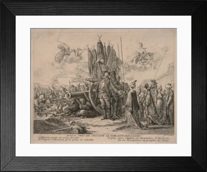 Framed Print : Prince Alexander Mikhaylovich Golitsyn at the Siege of the Khotyn Fortress 1769, 1769. Artist: Chodowiecki, Daniel Nikolaus (1726-1801) Framed Print : Prince Alexander Mikhaylovich Golitsyn at the Siege of the Khotyn Fortress 1769, 1769. Artist: Chodowiecki, Daniel Nikolaus (1726-1801)