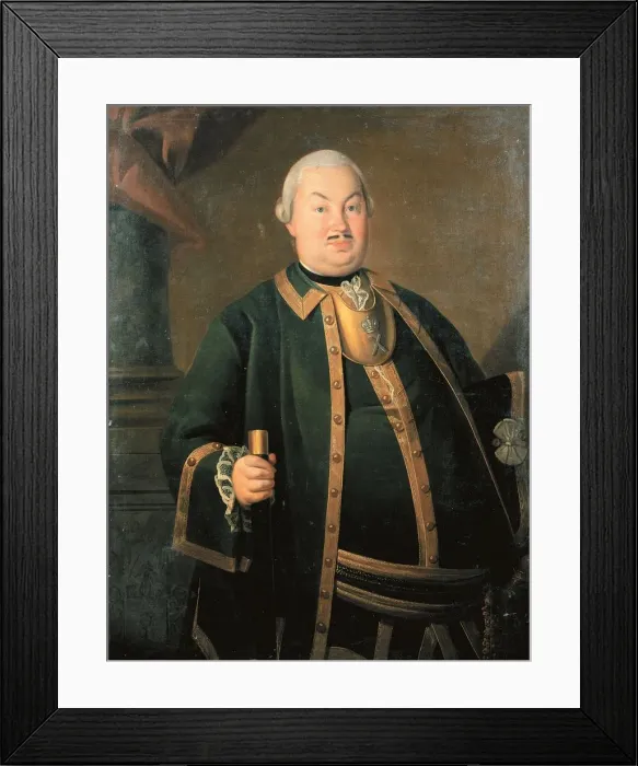 Framed Print : Portrait of the General Fyodor Berchman, 1762. Artist: Christineck, Carl Ludwig Johann (1732 / 3-1792 / 4) Framed Print : Portrait of the General Fyodor Berchman, 1762. Artist: Christineck, Carl Ludwig Johann (1732 / 3-1792 / 4)
