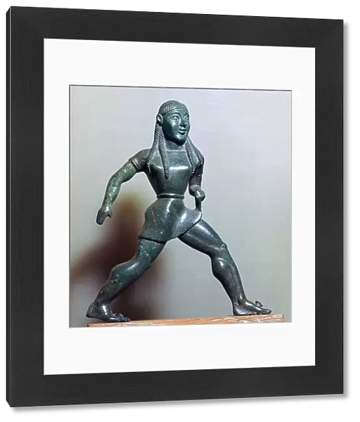 Archaic Greek bronze statuette of a Spartan female athlete