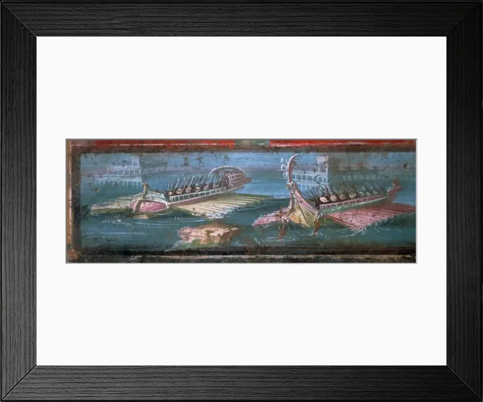 Framed Print : Roman wall-painting of ships carrying soldiers Framed Print : Roman wall-painting of ships carrying soldiers