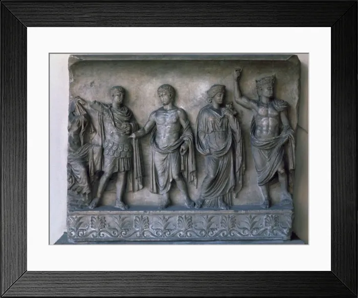 Framed Print : Roman relief of the apotheosis of Augustus, 1st century BC Framed Print : Roman relief of the apotheosis of Augustus, 1st century BC