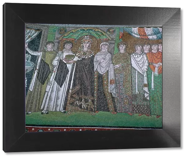 Mosaic of the Byzantine Empress Theodora and her court, 6th century