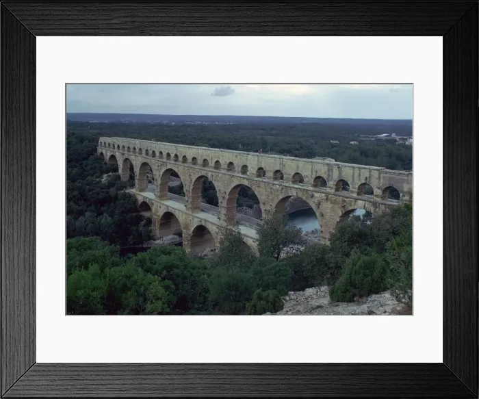 Framed Print : Roman aqueduct in Pont du Gard, France, 1st century Framed Print : Roman aqueduct in Pont du Gard, France, 1st century
