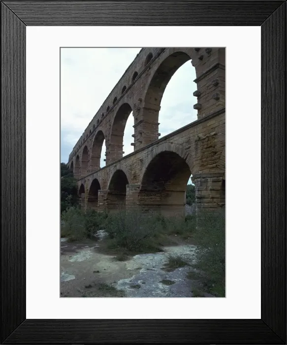 Framed Print : Roman aqueduct in Pont du Gard, France, 1st century Framed Print : Roman aqueduct in Pont du Gard, France, 1st century
