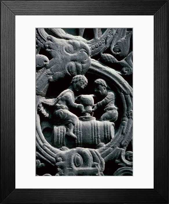 Framed Print : Detail of the west doorway of St Denis, 12th century