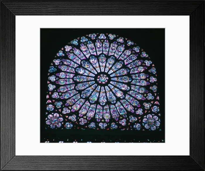 Framed Print : Rose window in Notre Dame, 14th century Framed Print : Rose window in Notre Dame, 14th century