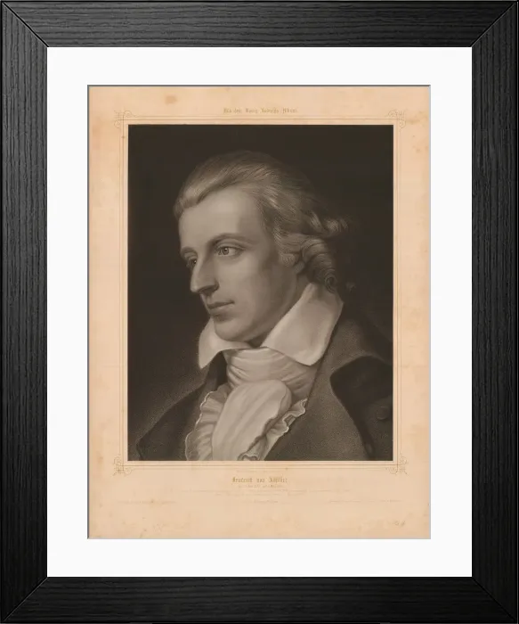 Framed Print : Portrait of Friedrich von Schiller (1759-1805). Artist: Arnst, Adam (active Mid of 19th cen. ) Framed Print : Portrait of Friedrich von Schiller (1759-1805). Artist: Arnst, Adam (active Mid of 19th cen. )