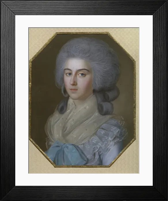 Framed Print : Portrait of Countess Anna Alexandrovna Golitsyna, Baroness Stroganova (1739-1816), 1786. Artist: Bardou, Johann (active 1775-1788) Framed Print : Portrait of Countess Anna Alexandrovna Golitsyna, Baroness Stroganova (1739-1816), 1786. Artist: Bardou, Johann (active 1775-1788)